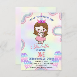 Tarjeta De Agradecimiento Fiesta de cumpleaños kawaii unicornio arcoíris par