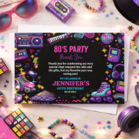 Fiesta de Cumpleaños Moderna Retro Neon de los 80 