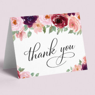 Tarjeta De Agradecimiento Fiesta de cumpleaños número 100 floral elegante