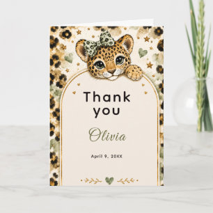Tarjeta De Agradecimiento Fiesta de cumpleaños número 12 de Leopardo Salvaje