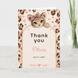 Tarjeta De Agradecimiento Fiesta de cumpleaños número 12 de Leopardo Salvaje