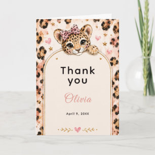 Tarjeta De Agradecimiento Fiesta de cumpleaños número 12 de Leopardo Salvaje