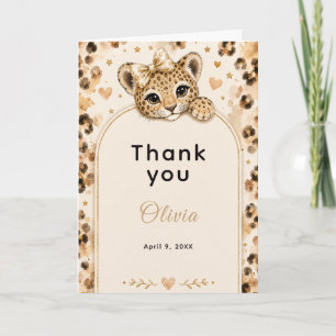 Tarjeta De Agradecimiento Fiesta de cumpleaños número 12 de Leopardo Salvaje