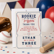 Fiesta de cumpleaños número 3 de béisbol Novato de