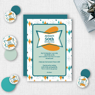 Tarjeta De Agradecimiento Fiesta de cumpleaños número 50 Retro mediados de s