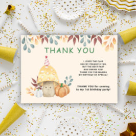 Tarjeta De Agradecimiento Fiesta de cumpleaños número uno con amanita muscar