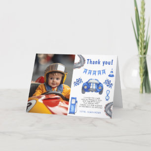 Tarjeta De Agradecimiento Fiesta de cumpleaños número uno de coche de carrer