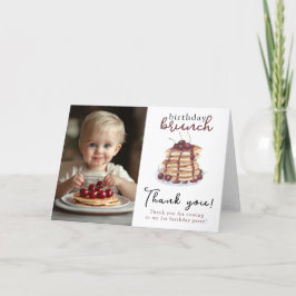 Tarjeta De Agradecimiento Fiesta de cumpleaños número uno Panqueques de acua