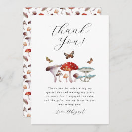 Tarjeta De Agradecimiento Fiesta de cumpleaños para hongos