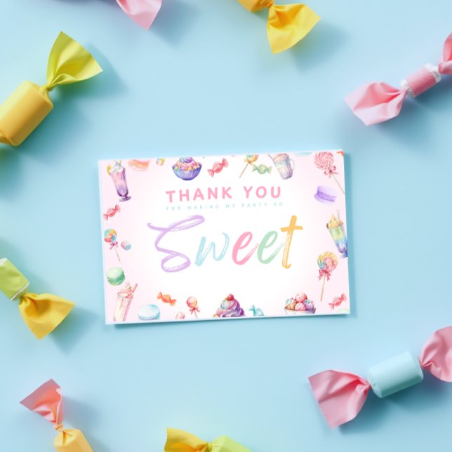 Tarjeta De Agradecimiento Fiesta de Cumpleaños Pastel de Acuarela de Caramel (Subido por el creador)