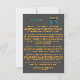 Tarjeta De Agradecimiento Fiesta de Cumpleaños Personalizada de Guerrero Sam