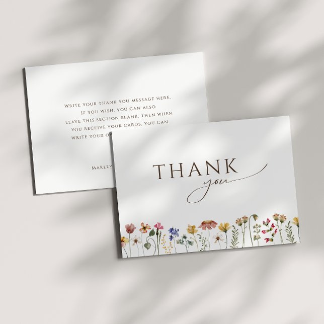 Tarjeta De Agradecimiento Fiesta de Cumpleaños Pradera de Flores Silvestres  (Subido por el creador)