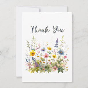 Tarjeta De Agradecimiento Fiesta de cumpleaños Pretty Wildflowers