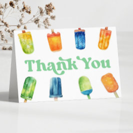 Tarjeta De Agradecimiento Fiesta de Cumpleaños Retro Popsicle de Naranja Ver