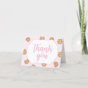 Tarjeta De Agradecimiento Fiesta de Cumpleaños Rosa de Leche y Galletas