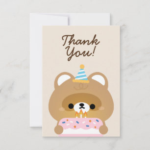 Tarjeta De Agradecimiento Fiesta de cumpleaños simple y divertida