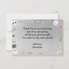 Tarjeta De Agradecimiento Fiesta de cumpleaños Spooktacular para niños