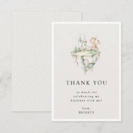 Tarjeta De Agradecimiento Fiesta de cumpleaños temática del Dragón Cute