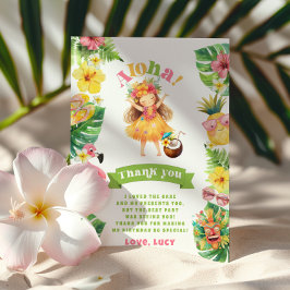 Tarjeta De Agradecimiento Fiesta de cumpleaños tropical Aloha Luau
