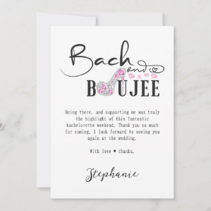 Tarjeta De Agradecimiento Fiesta de Despedida de Soltera Bach & Boujee Pink 