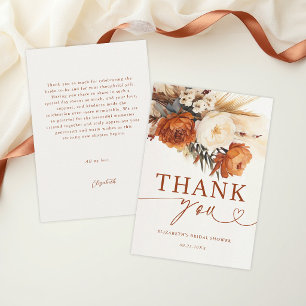 Tarjeta De Agradecimiento Fiesta de Despedida de Soltera Boho Floral Terraco