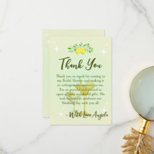 Tarjeta De Agradecimiento Fiesta de Despedida de Soltera Cóctel Amarillo Lim