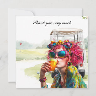 Tarjeta De Agradecimiento Fiesta de Despedida de Soltera de Golf para Mujer 
