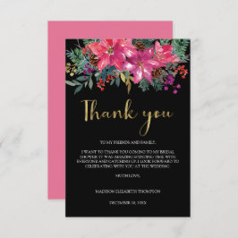 Tarjeta De Agradecimiento Fiesta de Despedida de Soltera de Navidad con Flor