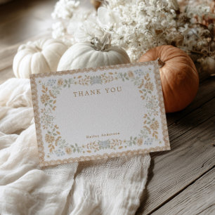 Tarjeta De Agradecimiento Fiesta de Despedida de Soltera en Cabaña de Otoño