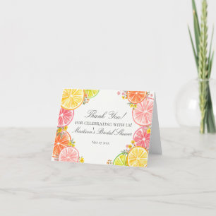 Tarjeta De Agradecimiento Fiesta de Despedida de Soltera Floral de Cítricos 