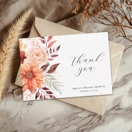 Tarjeta De Agradecimiento Fiesta de Despedida de Soltera Floral de Otoño