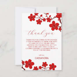 Tarjeta De Agradecimiento Fiesta de Despedida de Soltera Floral Flor de Cere