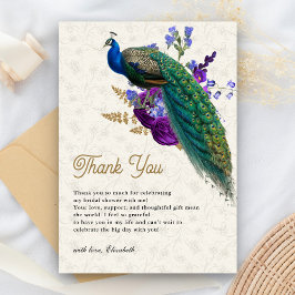 Tarjeta De Agradecimiento Fiesta de Despedida de Soltera Real Azul Púrpura F