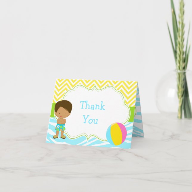 Tarjeta De Agradecimiento Fiesta de Fiesta de grupo de niños afroamericanos  (Anverso)