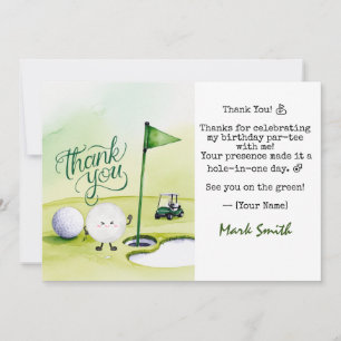 Tarjeta De Agradecimiento Fiesta de golf Birthday Par tee