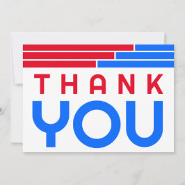 Tarjeta De Agradecimiento Fiesta de Graduación de Barras Rojas y Azules Grac