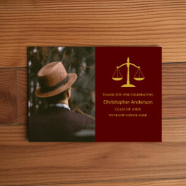 Tarjeta De Agradecimiento Fiesta de graduación de profesional jurídico