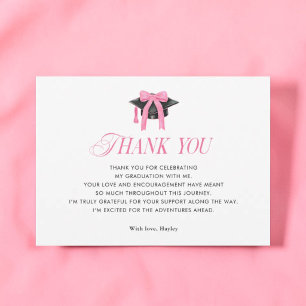 Tarjeta De Agradecimiento Fiesta de Graduación Femenina con Borla Coquette