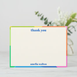 Tarjeta De Agradecimiento Fiesta de Graduación Personalizada Arcoíris Abstra