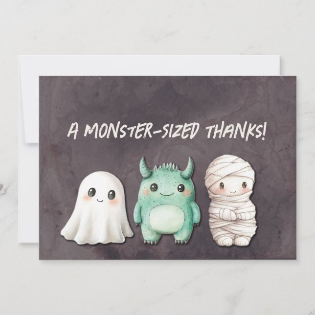 Tarjeta De Agradecimiento Fiesta de Halloween (Anverso)