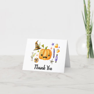 Tarjeta De Agradecimiento Fiesta de Halloween Espeluznante de Calabaza Boo L