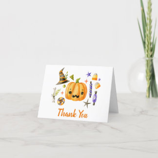 Tarjeta De Agradecimiento Fiesta de Halloween Espeluznante de Calabaza Boo L