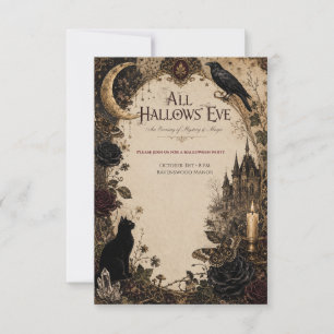 Tarjeta De Agradecimiento Fiesta de Halloween para Adultos Cuervo, Llave Ant