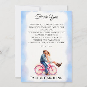 Tarjeta De Agradecimiento Fiesta de Ilustracion Casual Romántico de Pareja M