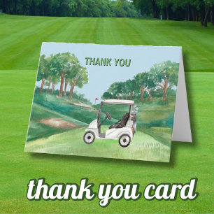 TARJETA DE AGRADECIMIENTO FIESTA DE JUBILACIÓN DE ACUARELA CAMPO DE GOLF