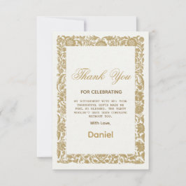 Tarjeta De Agradecimiento Fiesta de Jubilación de Sorpresa Beige Floral 2025