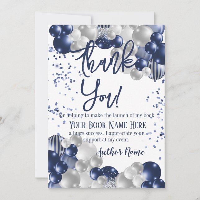 Tarjeta De Agradecimiento Fiesta de lanzamiento de libros Gracias