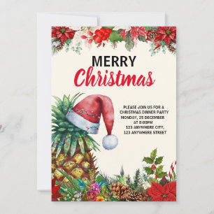 Tarjeta De Agradecimiento Fiesta de Navidades de piña, parte de Navidades tr