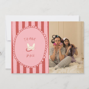 Tarjeta De Agradecimiento fiesta de pijamas sueño cumpleaños foto moderna
