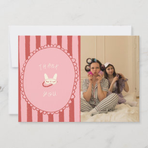 Tarjeta De Agradecimiento fiesta de pijamas sueño cumpleaños foto moderna